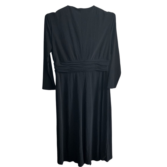 NWT JONES WEAR Long Sleeve Midi Dress Black Size 8 - Picture 3 of 5